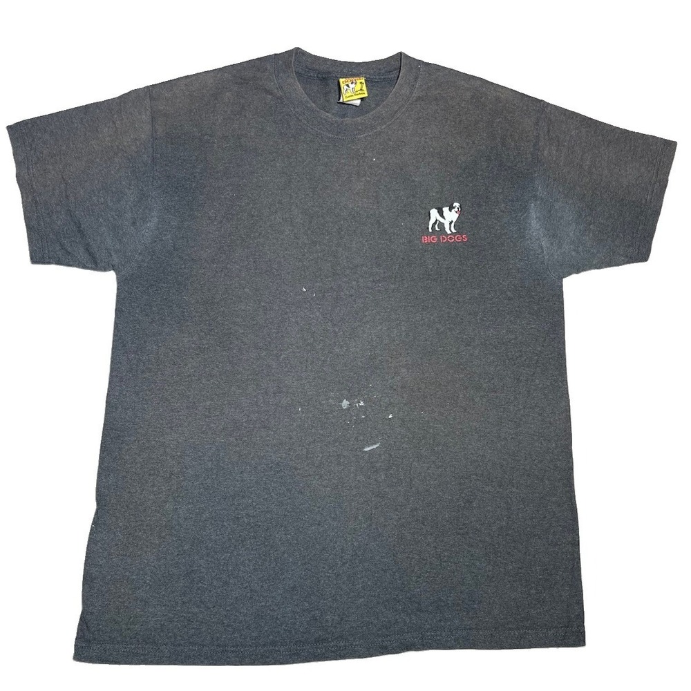 Big Dogs I Am The Big Dog 2002 Large T-Shirt Sun Fade Grunge Paint Splatter VTG